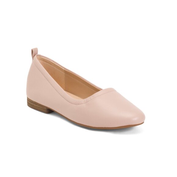 CLARKS Light Pink Leather Fawna Soft Comfort Ballet Flats - Picture 1 of 2